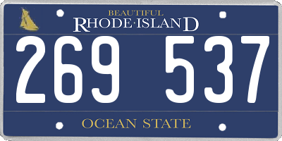 RI license plate 269537
