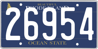 RI license plate 26954