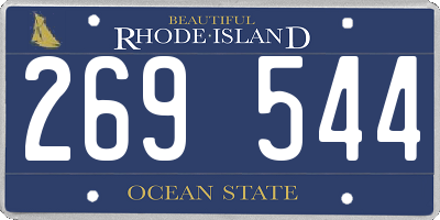 RI license plate 269544