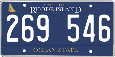 RI license plate 269546