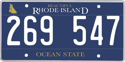RI license plate 269547