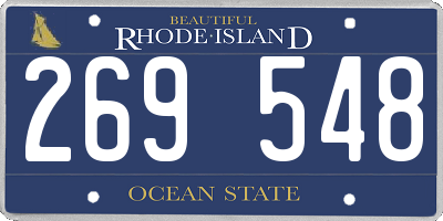 RI license plate 269548