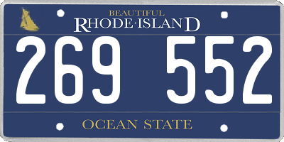 RI license plate 269552