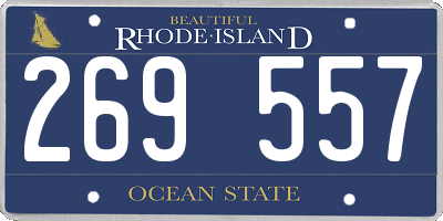 RI license plate 269557