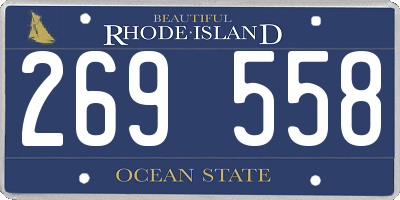 RI license plate 269558
