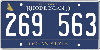 RI license plate 269563