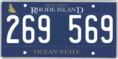 RI license plate 269569