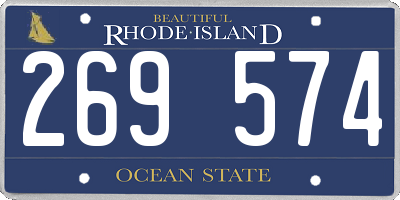 RI license plate 269574