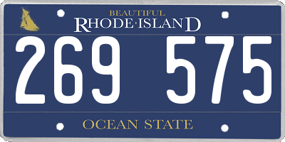RI license plate 269575