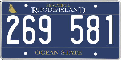 RI license plate 269581