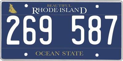 RI license plate 269587