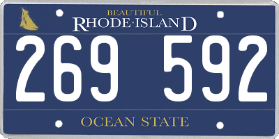 RI license plate 269592