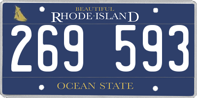 RI license plate 269593