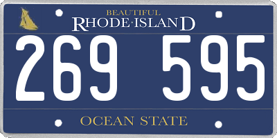 RI license plate 269595