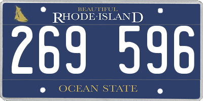 RI license plate 269596