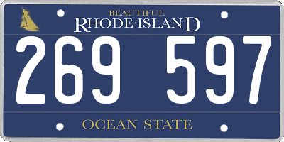 RI license plate 269597