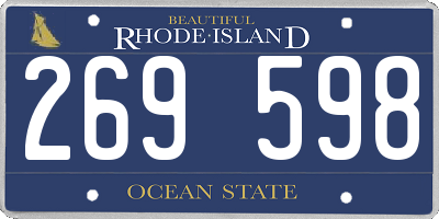 RI license plate 269598