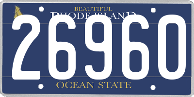RI license plate 26960