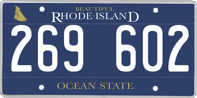 RI license plate 269602