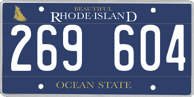 RI license plate 269604