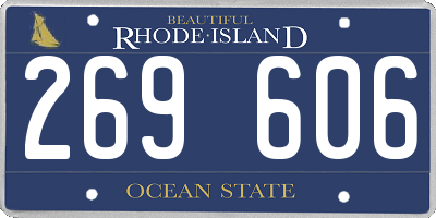RI license plate 269606