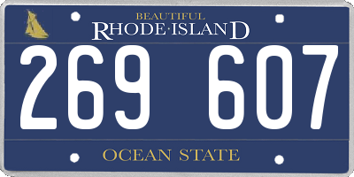 RI license plate 269607