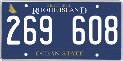 RI license plate 269608