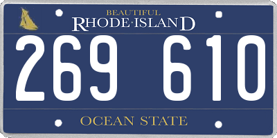 RI license plate 269610