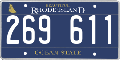 RI license plate 269611