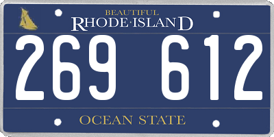 RI license plate 269612