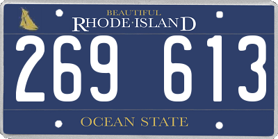 RI license plate 269613