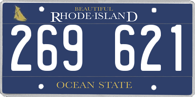 RI license plate 269621