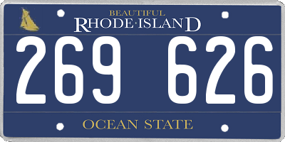 RI license plate 269626