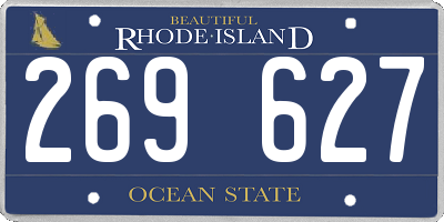 RI license plate 269627