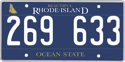 RI license plate 269633