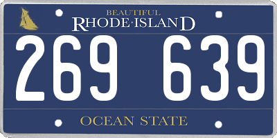 RI license plate 269639