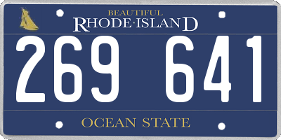 RI license plate 269641