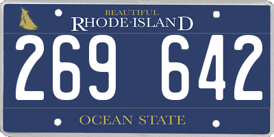 RI license plate 269642