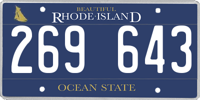 RI license plate 269643