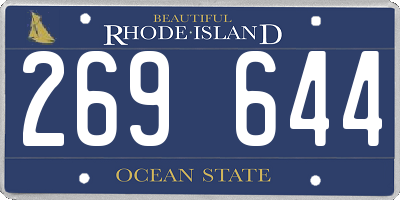 RI license plate 269644