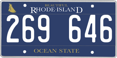 RI license plate 269646