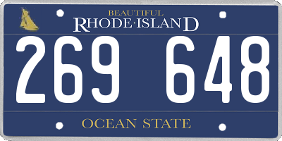 RI license plate 269648