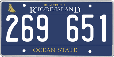 RI license plate 269651