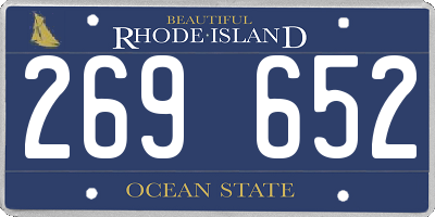 RI license plate 269652