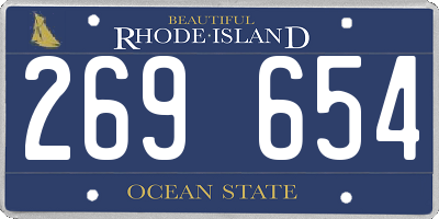 RI license plate 269654