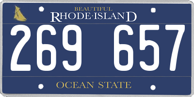 RI license plate 269657