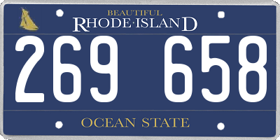 RI license plate 269658