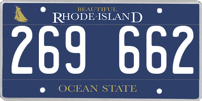 RI license plate 269662