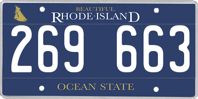 RI license plate 269663
