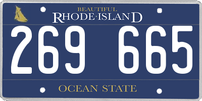 RI license plate 269665